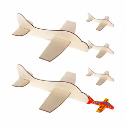 6 Pcs Blank Wood Aircraft Plane Toy Model Children Toys Manual Airplane - As Shown