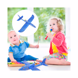 DIY Aircraft Flying Toy Hand Throwing Plane Model USB Rechargeable Motor - Blue