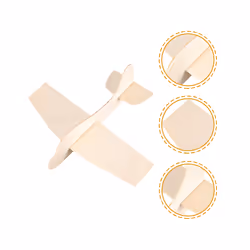 6 Pcs Blank Wood Aircraft Christmas Toys Kids Airplane Model Wooden Assemble - As Shown 10pcs