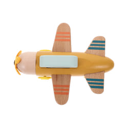 Wood Airplane Ornament Craft Retro Home Decor Wooden Miniature Kids Educational - Orange15x12.3x5.7CM
