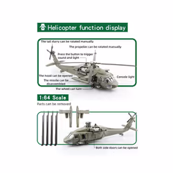 UH-60 Utility Helicopter Simulation Exquisite Diecasts & Toy Vehicles - Black Hawk