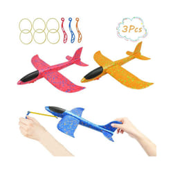 3 Pack 35cm Airplane Toys, Slingshot Plane 2 Flight Modes,Throwing Foam - 3 pack