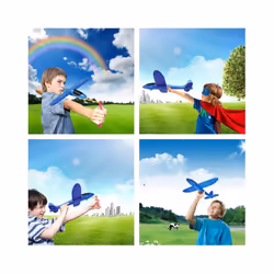3 Pack 35cm Airplane Toys, Slingshot Plane 2 Flight Modes,Throwing Foam - 3 pack