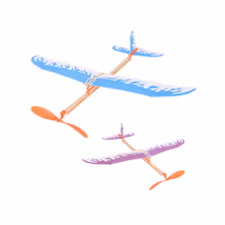 2pcs/Lot Hand Throwing Airplane DIY Rubber Band Flying Glider Kids Toys - Random Color 2Pcs, China