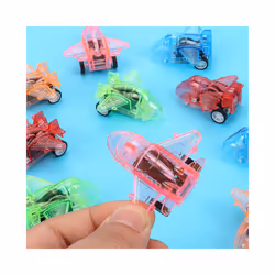 2PCS Transparent Pull Back Plane Kids Party Favor Toys Sets Baby Shower - Random Color