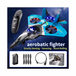 Kids RC Plane V17 Remote Control Airplane 2.4G RC Fighter Hobby Plane - China, V17-2.4G-1B-Blue