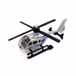 1PCS Children's Helicopter Toy Alloy Police Aircraft Military Model Ornaments - Silver