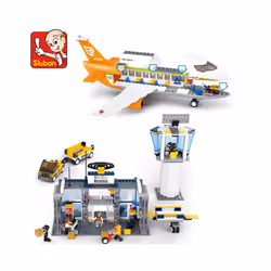 678PCS City Aviation International Airport Cargo Airplane Model Bricks - 678pcs no box
