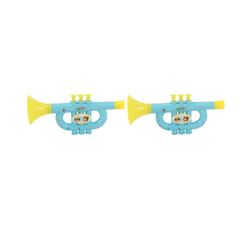 2X Colorful Children's Blowable Trumpet Trumpet Instrument Musical Toy - Fluorescent Yellow