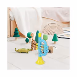 2X Colorful Children's Blowable Trumpet Trumpet Instrument Musical Toy - Fluorescent Yellow