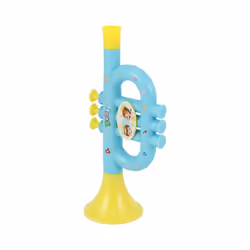 2X Colorful Children's Blowable Trumpet Trumpet Instrument Musical Toy - Fluorescent Yellow