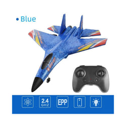 SU27 Foam Remote Control Airplane 2.4G Radio Glider Fighter LED Night - BLUE