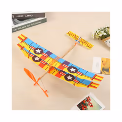 1PC Foam Glider Plane Airplane Toy Rubber Band Powered Plane Model Aircraft - 1PC Random Color
