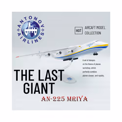 1:400 Scale Aircraft Replica Ukraine Antonov Airlines An225 Mriya Hercules - AN-225
