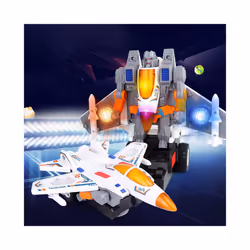 Electric Deformation Robot Fighter Toy Car DIY Assembling Model Aircraft - Fighter