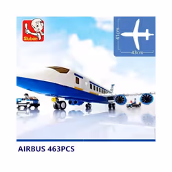 463PCS City Aeroplane Airbus Plane Airport Bus Aircraft Airplane Building - 463pcs no box