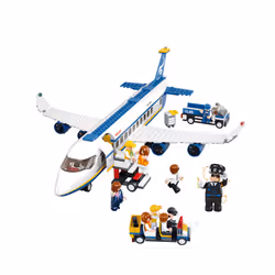 Sluban 463Pcs City Plane Traffic Airport Airbus Airplane Building Blocks - 463Pcs No Box