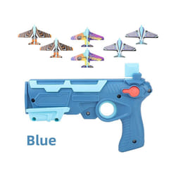Airplane Launcher Bubble Catapult With 6 Small Plane Toy Funny Airplane - Blue gun