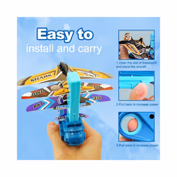 Airplane Launcher Bubble Catapult With 6 Small Plane Toy Funny Airplane - Blue gun