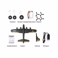 RC Airplane FX817 B17 Aircraft Remote Control Plane Fixed-Wing 2.4GHz - China, With 1 battery
