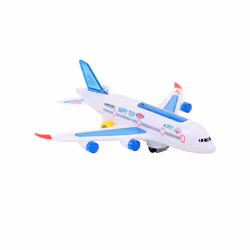 Flashing Airplane Toy Kids Toy Aircraft Toy Cool Light Toddler Toy Plane - White Blue