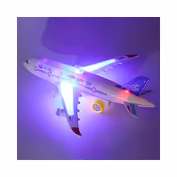 Flashing Airplane Toy Kids Toy Aircraft Toy Cool Light Toddler Toy Plane - White Blue