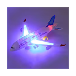 Flashing Airplane Toy Kids Toy Aircraft Toy Cool Light Toddler Toy Plane - White Blue