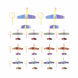 30 Pcs UFO Outdoor Plane Toys Kids Funny Aircraft Plaything Model Airplane - Random Color
