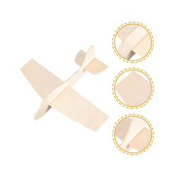 Do It Yourself Blank Airplane Toys Wood Model Kids Birthday Gift Assembly - As Shown