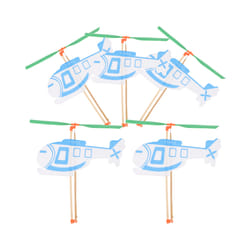 5 Pcs Model Airplane Helicopter Toys Children Creative Glider Outdoors - Assorted Color
