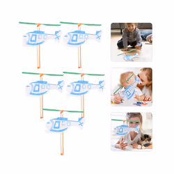 5 Pcs Model Airplane Helicopter Toys Children Creative Glider Outdoors - Assorted Color