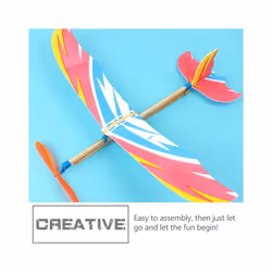 Fighter Glider Planes Model Handmade Airplane Toy Aircraft Toys Rubber - Random Color
