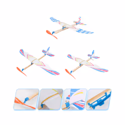 Rubber Band Powered Airplane Aircraft Toys Bird Design Educational DIY - Colorful