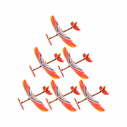 6 Pcs Airplane Model Kids DIY Toy Handmade Glider Planes Children Toys - Random Color