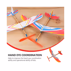 Airplane Model Children DIY Plaything Kids Toys Handmade Glider Planes - Random Color