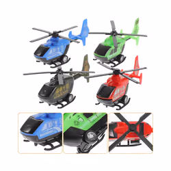 6pcs Back Airplane Back Vehicle Pullback Helicopter Toys Birthday Party - As Shown