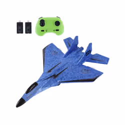 Airplane Model Toys Foam Anti Collision Model RC Plane Toy Easy to Control - Blue