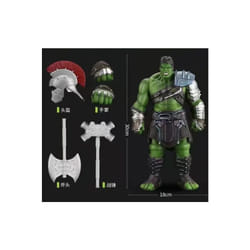35cm Big Size Avengers Marvel Thor 3 Ragnarok Hands Moveable Hammer Battle Axe Gladiator Hulk BJD Action Figure Model Toy - with weapon