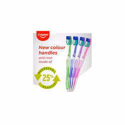 Colgate Extra Clean Medium Manual Toothbrush (Assorted) with a Cleaning Tip That Reaches and Cleans Back Teeth (Pack of 3)