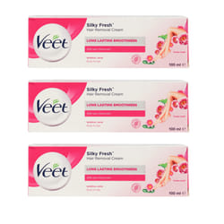 3 x 100ml Veet Silky Fresh Hair Removal Cream Sensitive, Normal & Dry Skin - 3 x Normal
