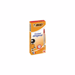 BiC Cristal Original Ballpoint Pen (12/box) - Medium, Red