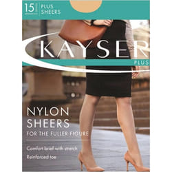 Kayser Plus Nylon Sheers 15 Denier Stockings Womens Pantyhose Tights H10840 - Beige, Size 1