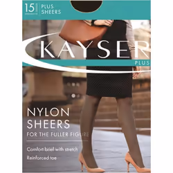 Kayser Plus Nylon Sheers 15 Denier Stockings Womens Pantyhose Tights H10840 - Black, Size 2