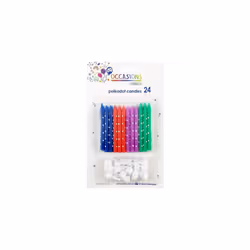 Alpen Birthday Candles with Holders (24pk) (Polkadot)