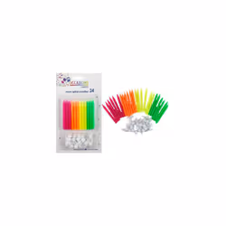 Alpen Birthday Candles with Holders (24pk) (Neon)