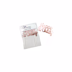 Alpen Happy Birthday Metallic Cake Topper (Rose Gold)