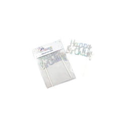 Alpen Happy Birthday Metallic Cake Topper (Iridescent)
