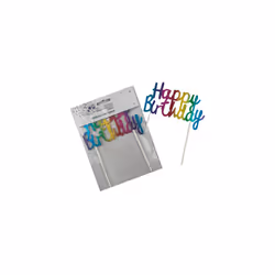 Alpen Happy Birthday Metallic Cake Topper (Rainbow)