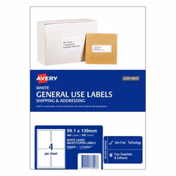 Avery 938206 printer label White Self-adhesive printer label