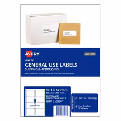 Avery 938207 printer label White Self-adhesive printer label